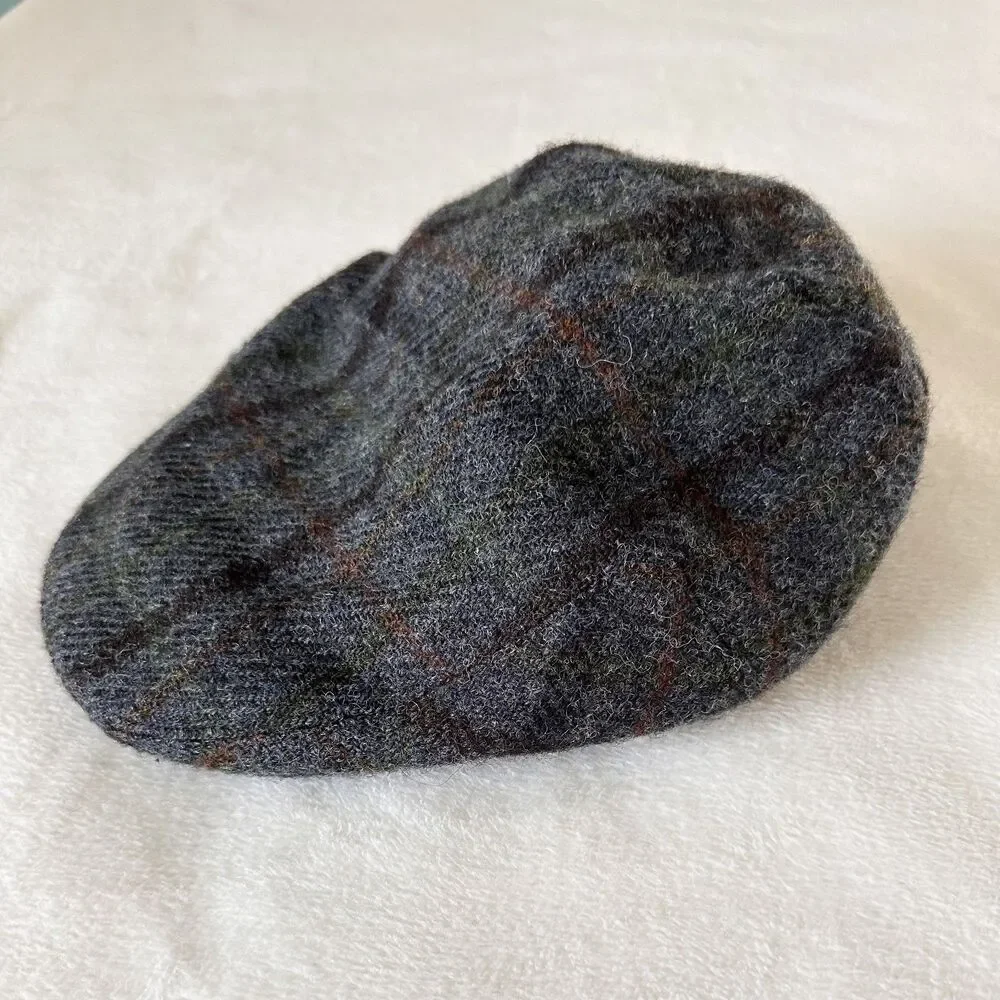 Failsworth Harris Tweed Wool Flat Cap Wool Newsboy Hat Scotland Plaid Mens